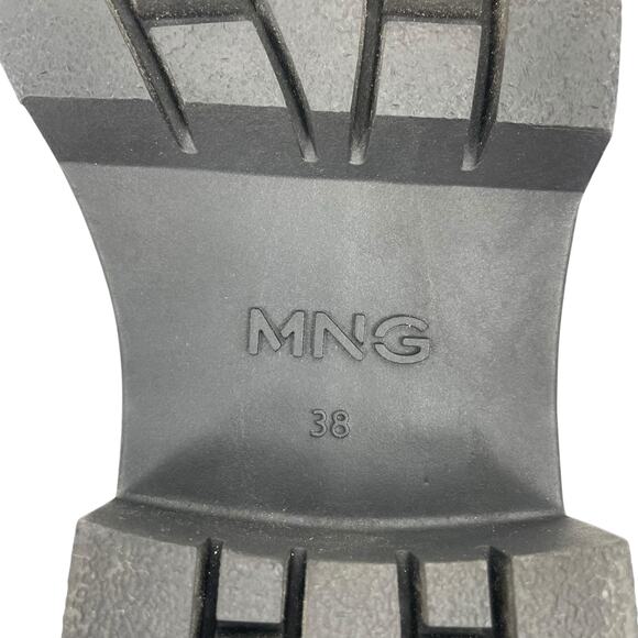 Mango Lug Sole Leather Loafer with Metallic Detail Black Size 38/ 7.5 - Picture 10 of 12